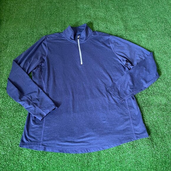 Kirkland Mock Neck Poly-Spandex 1/4 zipper Running Pullover Sweatshirt Size L  S - Picture 1 of 11